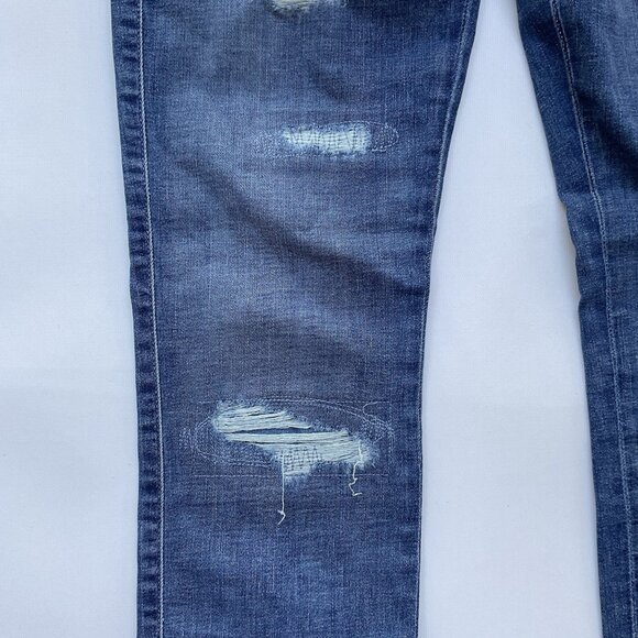 Guess Women’s Brittney Skinny Ankle Jeans Studded Distressed Blue Denim Size 28 - Picture 4 of 16